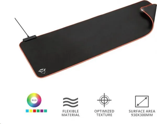 TRUST GXT 764 Glide-Flex XXL RGB podsvietená flexibilná podložka pod myš