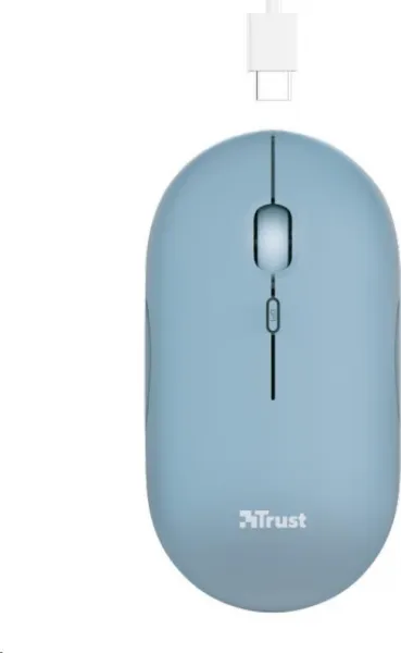 TRUST myš PUCK, bezdrôtová, USB, modrá, bluetooth