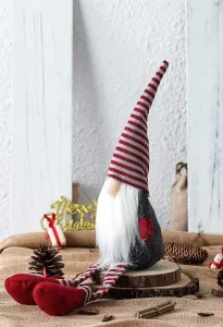 Tutumi Vianočný škriatok ELF 025 - 60 cm sivý/červený