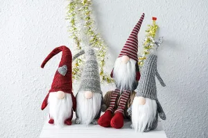 Tutumi Vianočný škriatok ELF 025 - 60 cm sivý/červený