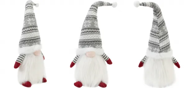 Tutumi Vianočný škriatok ELF 0623 - 48 cm sivý/biely
