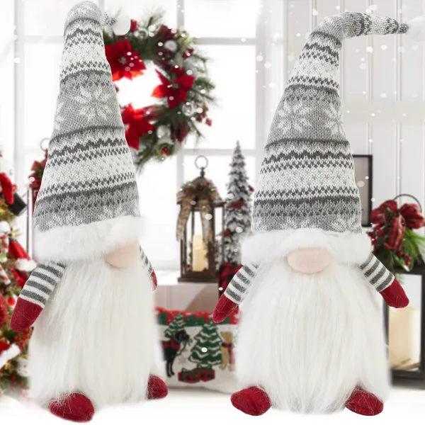 Tutumi Vianočný škriatok ELF 0623 - 48 cm sivý/biely