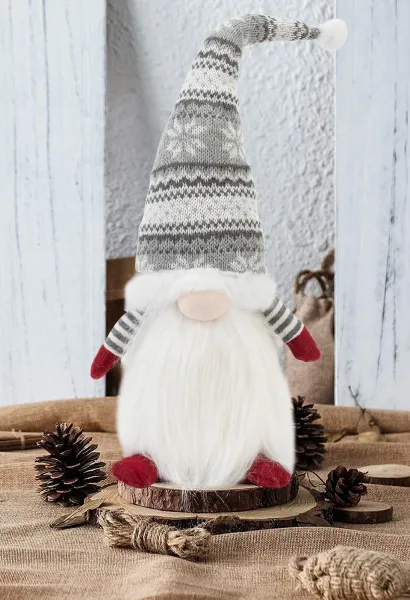 Tutumi Vianočný škriatok ELF 0623 - 48 cm sivý/biely