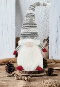 Tutumi Vianočný škriatok ELF 0623 - 48 cm sivý/biely