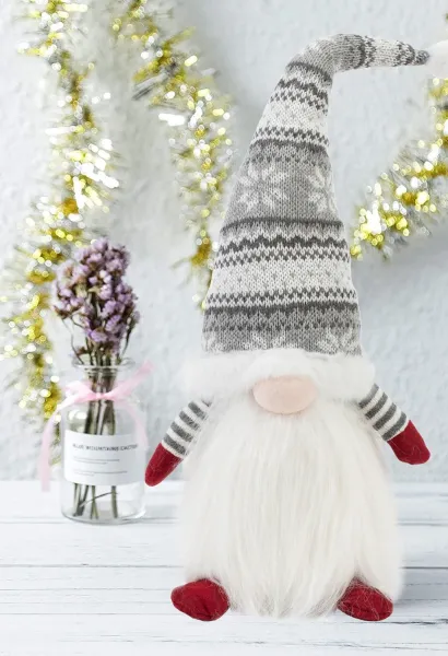 Tutumi Vianočný škriatok ELF 0623 - 48 cm sivý/biely