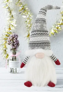 Tutumi Vianočný škriatok ELF 0623 - 48 cm sivý/biely
