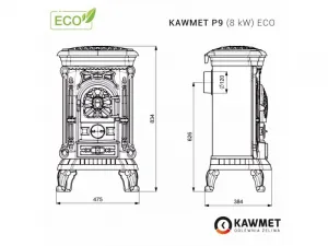 Kawmet P9 (8kW) ECO - liatinové kachle
