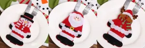 Tutumi Vianočná súprava 3 ks obalov na príbory Coldie červená