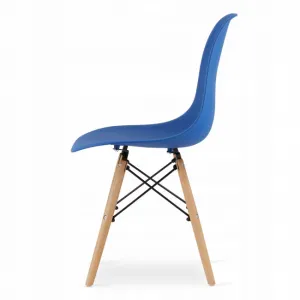 Okrúhly stolový set TODI 80cm biely + 4 stoličky OSAKA modré