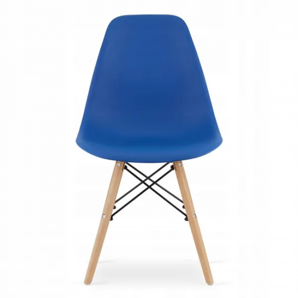 Okrúhly stolový set TODI 80cm biely + 4 stoličky OSAKA modré