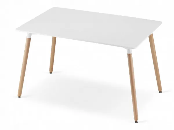 Obdĺžnikový stôl ADRIA 120x80 biely + 4 stoličky LAGO čierne