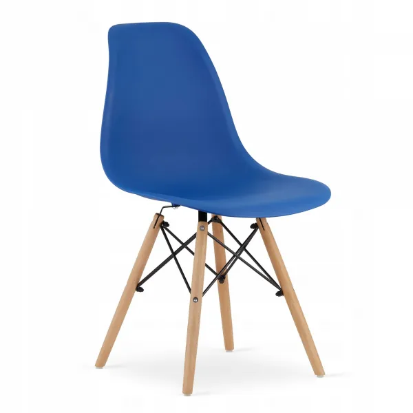 Okrúhly stolový set TODI 80cm biely + 4 stoličky OSAKA modré