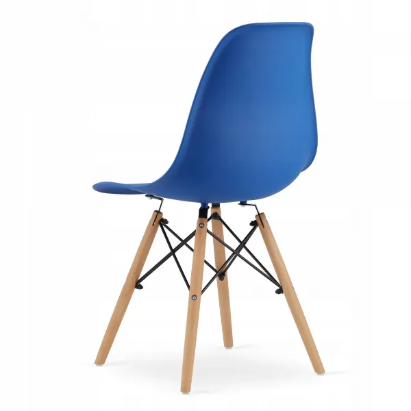 Okrúhly stolový set TODI 80cm biely + 4 stoličky OSAKA modré