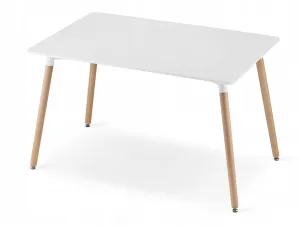 Obdĺžnikový stôl ADRIA 120x80 biely + 4 stoličky LAGO čierne