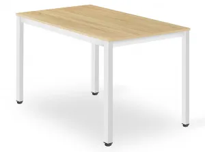 Súprava obdĺžnikový stôl TESSA 120x60 dub + 4 stoličky OSAKA biela