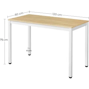 Súprava obdĺžnikový stôl TESSA 120x60 dub + 4 stoličky OSAKA biela