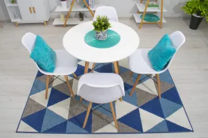 Okrúhly stolový set TODI 80cm biely + 4 stoličky OSAKA biely