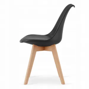 Súprava štvorcový stôl 80x80 dub sonoma + 4 stoličky MARK black