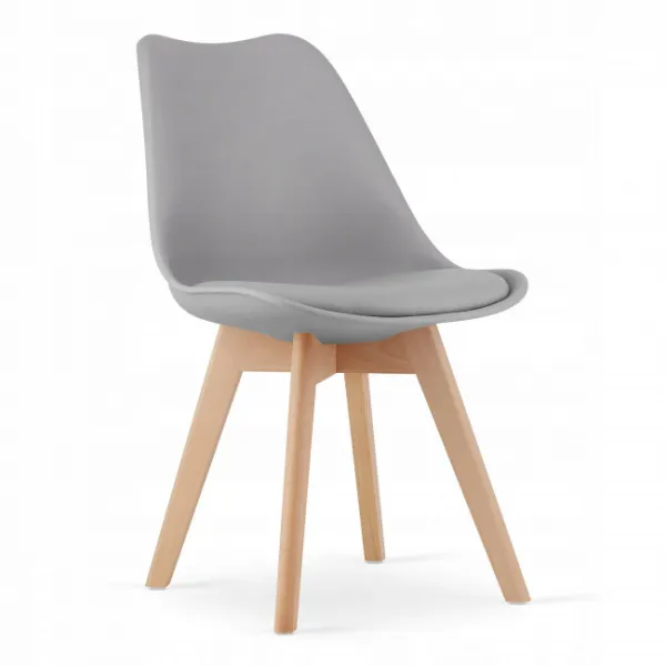 Okrúhly stolový set TODI 80cm biely + 4 stoličky MARK sivé