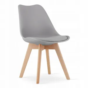Okrúhly stolový set TODI 80cm biely + 4 stoličky MARK sivé