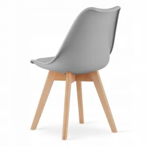Okrúhly stolový set TODI 80cm biely + 4 stoličky MARK sivé