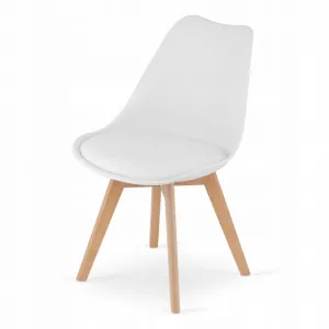 Okrúhly stolový set TODI 80cm biely + 4 stoličky MARK biely