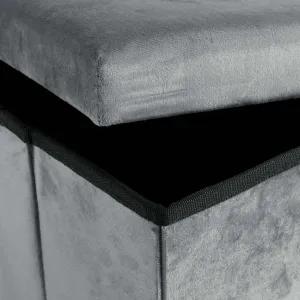 DIEGO zamatový skladací puf graphite VELVET veľkosť M