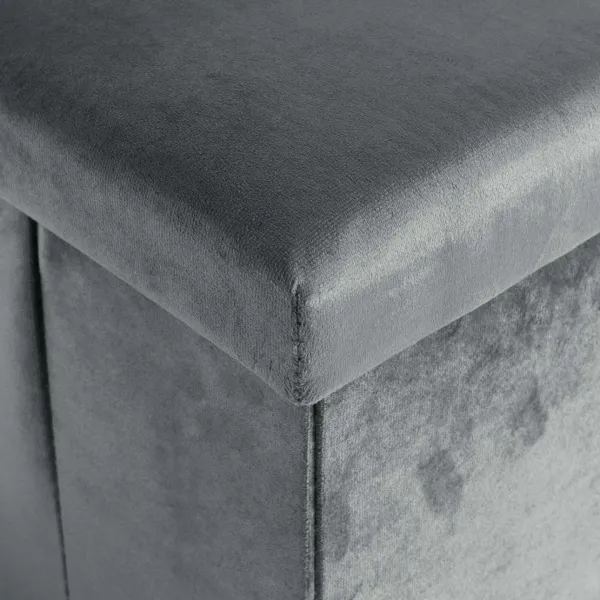 DIEGO zamatový skladací puf graphite VELVET veľkosť M