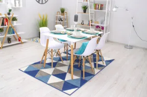 Okrúhly stolový set TODI 80cm biely + 4 stoličky OSAKA biely