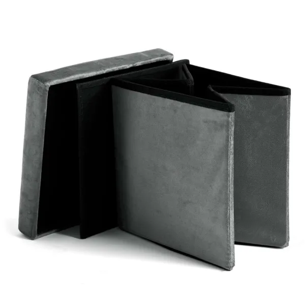 DIEGO zamatový skladací puf graphite VELVET veľkosť M