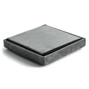 DIEGO zamatový skladací puf graphite VELVET veľkosť M