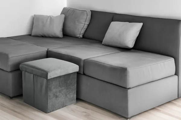 DIEGO zamatový skladací puf graphite VELVET veľkosť M
