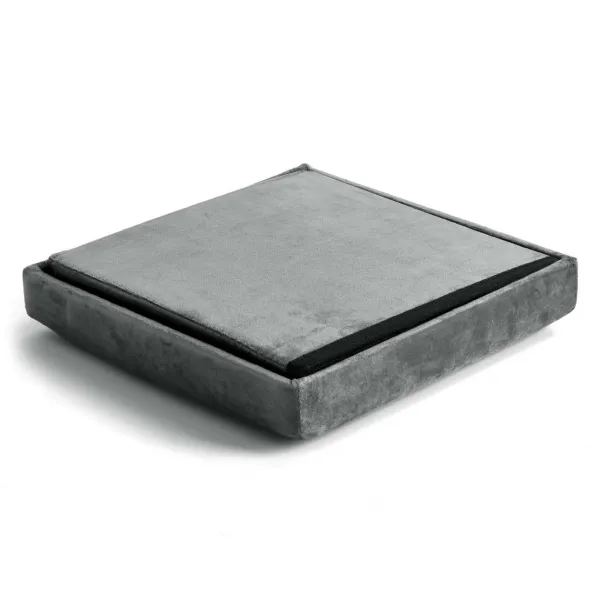 DIEGO zamatový skladací puf graphite VELVET veľkosť M