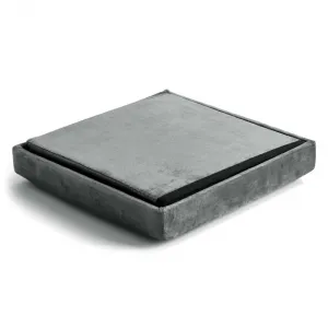 DIEGO zamatový skladací puf graphite VELVET veľkosť M