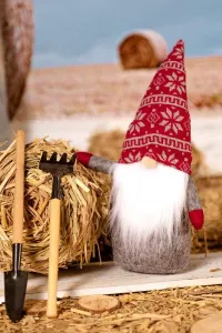Tutumi Vianočný škriatok elf 019 - 50 cm červený/šedý