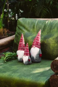 Tutumi Vianočný škriatok elf 019 - 50 cm červený/šedý