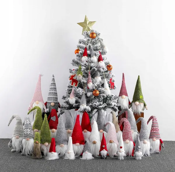 Tutumi Vianočný škriatok elf 019 - 50 cm červený/šedý