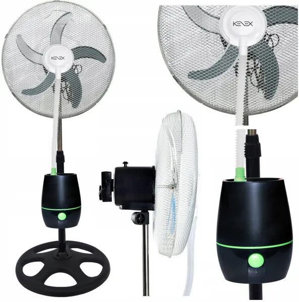 Moderný hmlový ventilátor Kenex čierny 90W