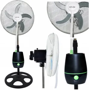 Moderný hmlový ventilátor Kenex čierny 90W