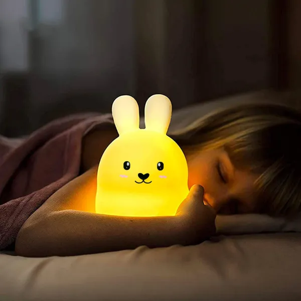 Wellhox Silikónové nočné svetlo Rabbit led rgb
