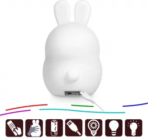 Wellhox Silikónové nočné svetlo Rabbit led rgb