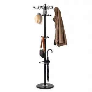 Stojanový vešiak so 16 háčikmi, kov, 172 cm,