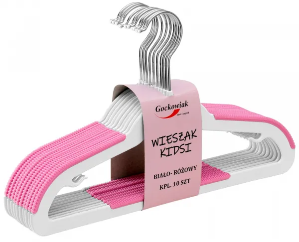 KIDSI vešiaková súprava 10 kusov biela a ružová