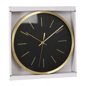 H&S Decoration Nástenné hodiny GOLACK 25 cm čierne/zlaté