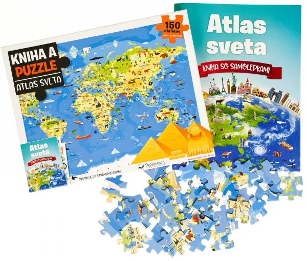 Kniha a puzzle Atlas sveta