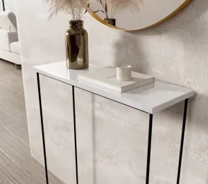 ArtAdrk Príručný stolík SILI | čierne nohy Farba: Biela