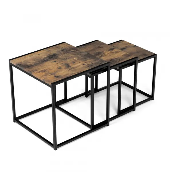 Set 3 ks odkladacích stolíkov AF-3003 Autronic Staré drevo