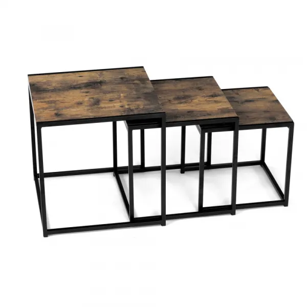 Set 3 ks odkladacích stolíkov AF-3003 Autronic Staré drevo
