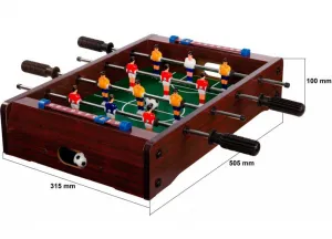 GamesPlanet® Mini stolný futbal, 51 x 31 x 8 cm, tmavý M40693