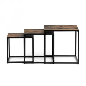 Set 3 ks odkladacích stolíkov AF-3003 Autronic Staré drevo